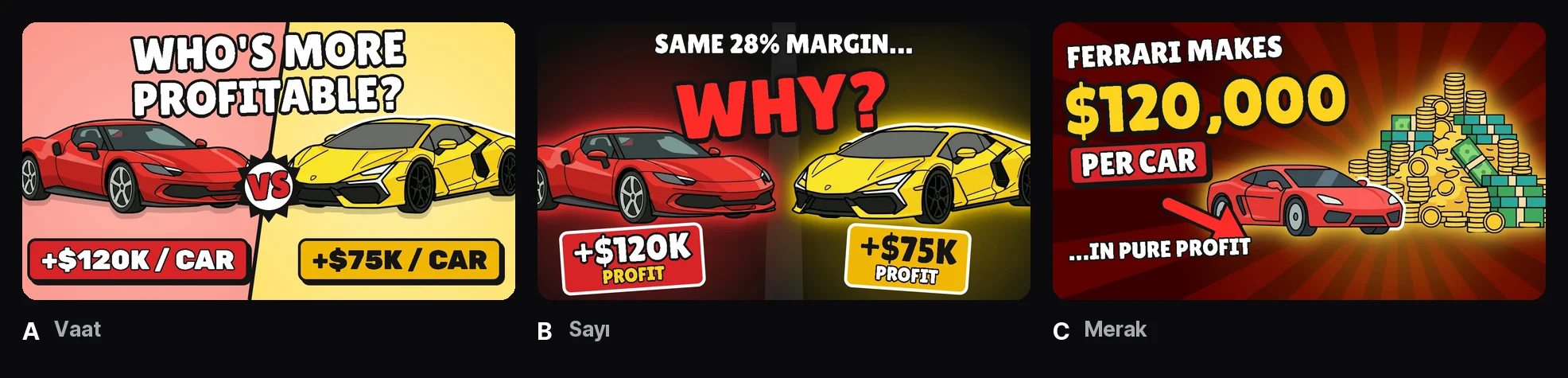 Ferrari vs Lamborghini — müşteriye teslim edilen kapak seti